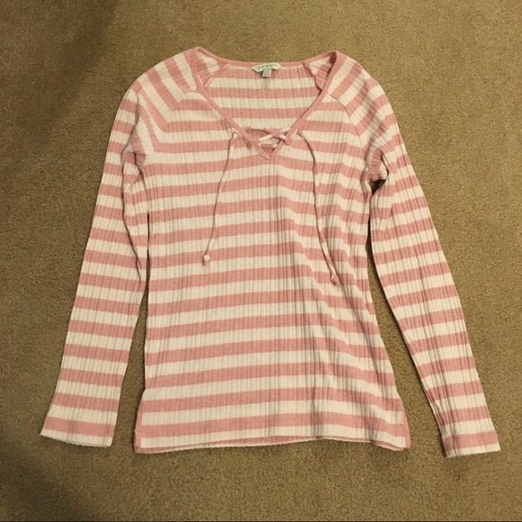 Striped lace up lucky brand sweater - Picture 2 of 3